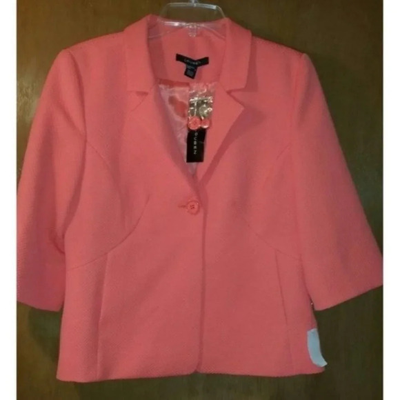 LOUBEN NWT Bright Orange 3/4 Sleeve Jacket - Picture 2 of 7